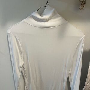 Sunday Best Classic White Ribbed Turtle Neck